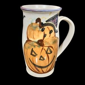 Clouds Pottery Folsom Halloween Pumpkin Mug 6 1/2” Tall Hand Made